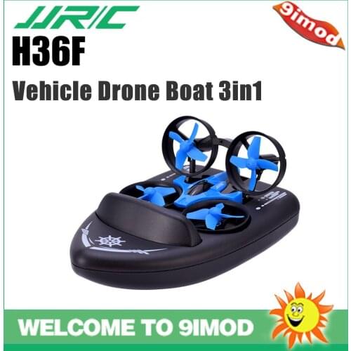 New JJRC H36F 2.4G Vehicle Drone Boat Water Racing Boat 3in1 Remote Control Toy With Headless 3D Flips