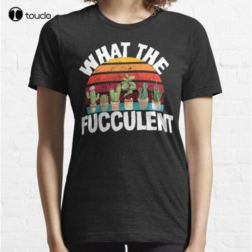 New What The Fucculent Vintage Plant T-Shirt Cotton Men Tee Shirt
