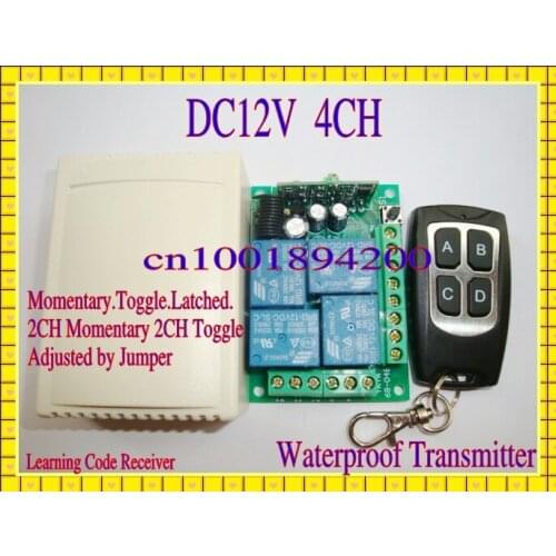 DC12V Remote Control Switch ON OFF Transmitter Receiver Waterproof Transmitter 2CH Momentary 2CH Toggle 315/433MHZ 4Kind Output