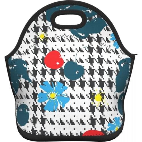 Durable Neoprene Lunch Bags for Women Girls Children School Lunch Box Top Handle Fruits Sandwich Storage Pouch for Office Picnic