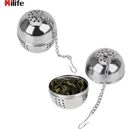 Stainless Steel Mesh Filter Strainer Ball Shape Tea Infuser Hangable For Loose Tea Leaf Spice Home Kitchen Accessories