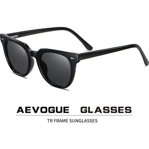 AEVOGUE 2020 New TR Polarized Sunglasses Man Women Round Fashion Chic Trending Brand Designer Sun Glasses UV400 AE0858