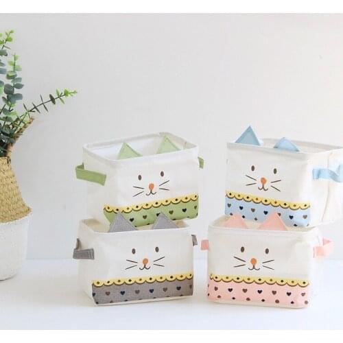 Fabric storage box with handle storage box foldable storage basket