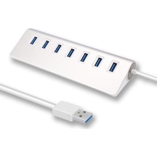 Aluminum alloy USB3.0 bevel 7-port HUB hub computer USB multi-interface splitter a drag seven USB HUB With power