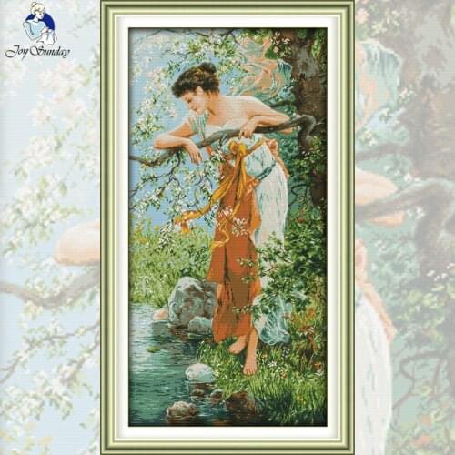 NKF The Charm of Spring Cross Stitch Pattern Counted DIY Cross Stitch Kit for Embroidery Home Decor Needlework Cross Stitch