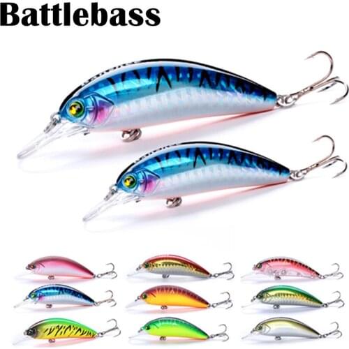 BATTLEBASS Crankbaits Fishing Lure Crank Wobblers For Pike/Trolling Wobbler Floating Lures For Fishing Black Minnow Crankbait