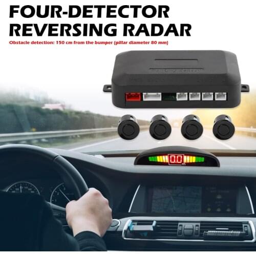 Functional LED Detector Display Car Parking Auxiliary Alarm Sensor 4 Sensors Auto Reverse Backup Radiolocator Monitoring System