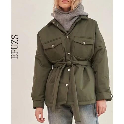 2021 Loose Shirt parka Women Winter Coat Casual Button Baseball Bomber Jacket Korean ZA Coats and Loose Light Parka