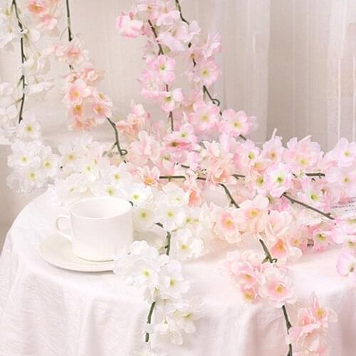 1.8m Cherry Blossoms Artificial Vine Hanging Pedant for Wedding Arch Wall Home