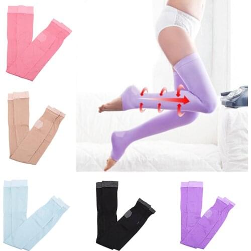 1pair New Varicose Veins Compression Burn Fat Thin Super Sleeping Overnight Slimming Stockings Ladys Beauty Leg Slim Leggingnew