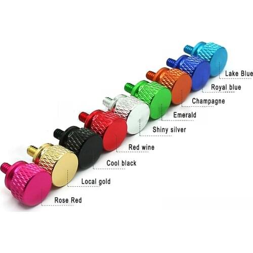 10Pcs 6#-32*6mm Aluminum Alloy Computer Chassis Colorful Screws US Coarse Teeth 3.5mm Knurled Head Screw Hand Twist Bolt