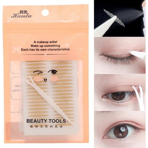 120PCS Invisible Double Eyelid Tape Self-Adhesive Mesh Lace Eyelid Stickers Waterproof Fiber Eyes Lift Strips Makeup Tools