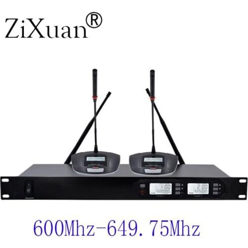 2 Channel Wireless Conference Microphone System Professional Microphone 2 Channel Dynamic