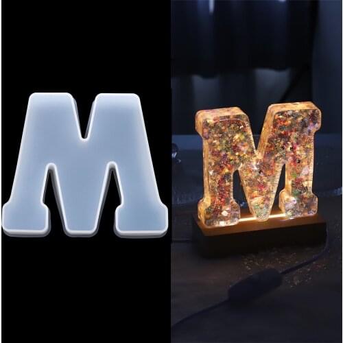3.9Inches A to Z Letter Silicone Molds Alphabet Epoxy Resin Mold for DIY Resin Craft Birthday Party Wedding Home Decoration