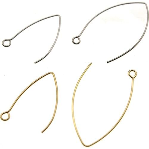 50pcs Stainless Steel French Earring Hooks Findings Ear Hook Wire Settings Base Settings For Jewelry Making Earrings Accessories