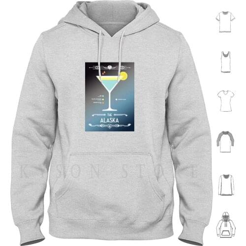 Alaska Cocktail-Modern Hoodies Long Sleeve Alaska Cocktail Drink Spirit Liqueur Glass Bar Pub Coffee Gin