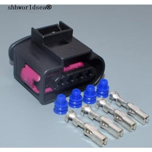 Shhworldsea 4 Pin 3.5mm Female Automotive Electrical Wiring Connector 4D0 973 725 For VW Audi 4D0973725