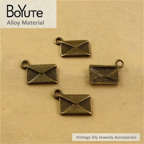 BoYuTe (100 Pieces/Lot) 23*9MM Vintage Diy Accessories Parts Wholesale Antique Bronze Pendant Letter Materials for Jewelry