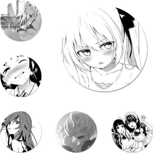 58mm Black and white animation Icons Pins Badge Decoration Brooches Metal Badges For Backpack Decoration