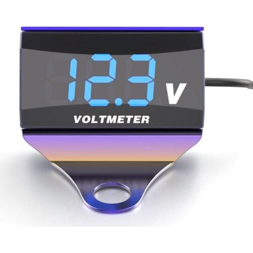 Motorcycle DC 10-150V Digital Voltmeter LED Display Waterproof Voltage Tester Battery Moniter Gauge with Bracket