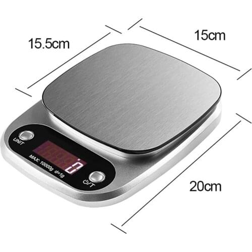 Hot 10000g 10kg Stainless Steel Digital Weighing Multi-function Food Water friut Milk Flour LCD Electronic Kitchen Scale