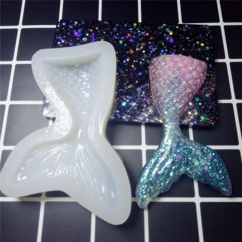 Mermaid Tail Shape DIY Pendant Tools Jewelry Accessories Epoxy Silicone Mold Mobile Phone Decoration Molds Chocolate Cake Mould
