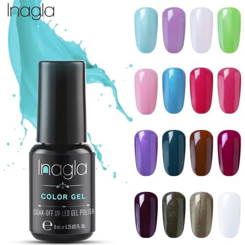 Inagla 79 Colors Nail Art Design Nail Gel Lacquer Gel Nail Varnish Semi Permanent Soak Off 9ML Gel Lak Top Base Nail Lacquer