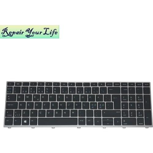 NE laptop keyboard for HP 450 G5 for Probook 455 G5 470 G5 Norway Language black kb and silver frame no backlight L09594.DH1