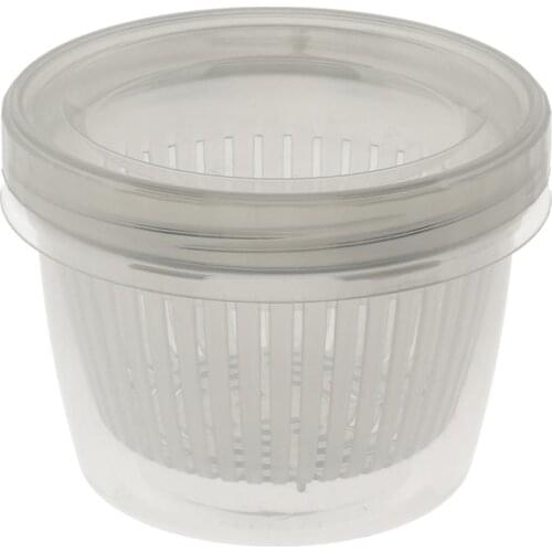 Round Shape Drain Sealed Crisper Ginger Garlic Onion Food Refrigerator Storage Box Containers Kitchen Organizer