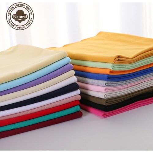 Summer Pure Cotton Fabric Baby Clothing Fabric DIY Hand Sewing Fabric Pure Colour Textile White and Black Per Meter 185x50CM