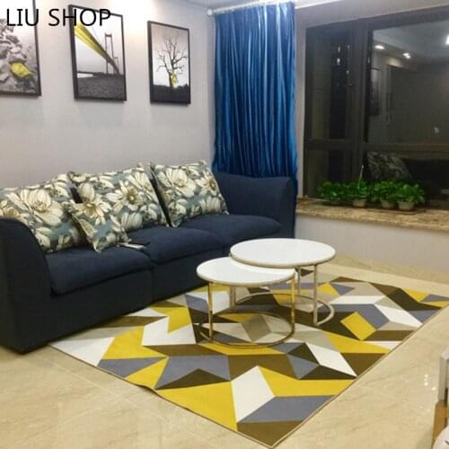 LIU Modern simple geometric carpet living room coffee table sofa livingroom rug nordic fashion hallway mat parlor big pad