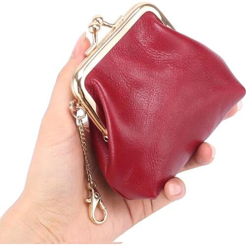 Mini Wallet Women Coin Purse Simple Pull Ring Coins Purses Fashion Genuine Leather Small Wallets Exquisite portable Zipper Purse