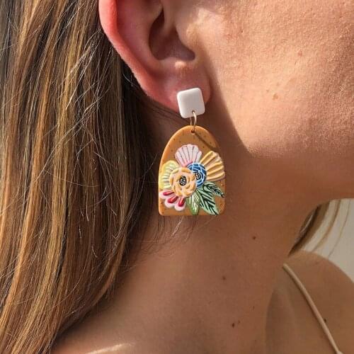 Cartoon Acrylic Owl Giraffe Creative Geometric Fun Pendant Earrings Woman Simple Fashion Girl Birthday Jewelry Gift 2021 Trend