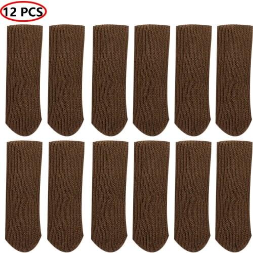 12 Chair Legs Socks Table Desk End Caps Covers Knitted Legs Protectors Anti Slip Feet Pads Furniture Foot Sheath Home Accessory