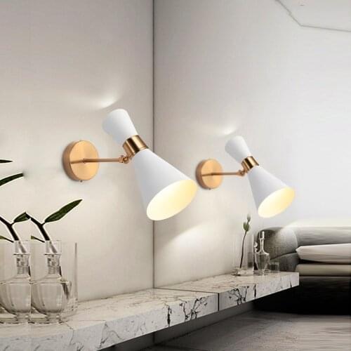Nordic Bedroom Bedside Lamp Wall Lamp Simple Modern Aisle Corridor Hotel Golden Background Wall Lamp Creative LED Lamp