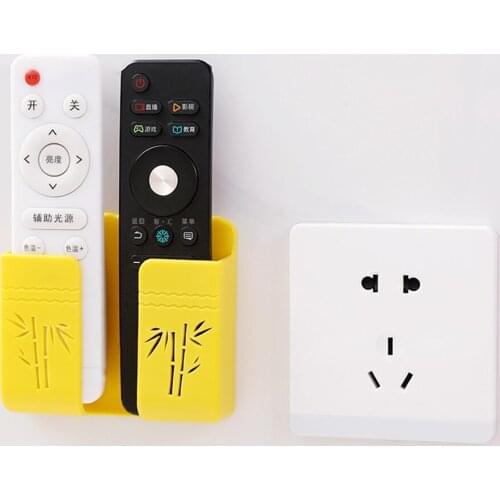 Punch Free Wall Mounted Organizer Storage Box Remote Control Hanging Mobile Phone Plug Wall Holder 99x85x25mm