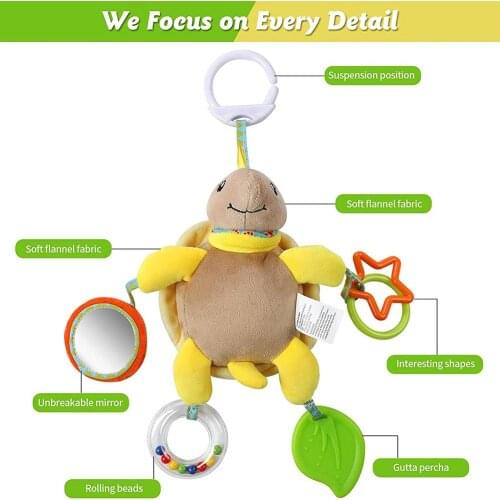 New Car Seat Toys for Infants Stroller Turtle Wind Chime Plush Toys Cute Baby Bed Pendant Toy Stroller hanging toys
