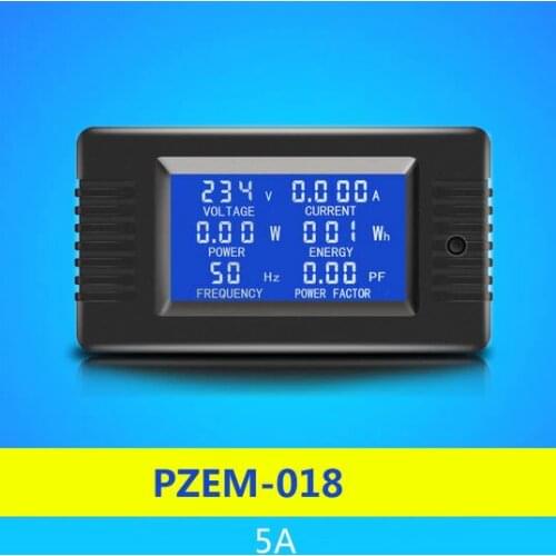 PZEM-018 Single Phase 6in1 AC Digital Current Meter Voltage Amp Power Energy Frequency Power Factor Meter 220V 5A Free Shipping