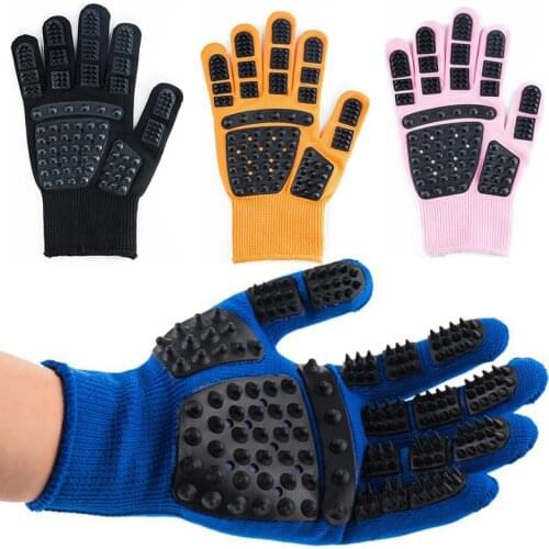 Pet Glove Cat Grooming Glove Cat Hair Deshedding Brush Gloves Dog Comb For Cats Bath Clean Massage Hair Remover Brushes Soft