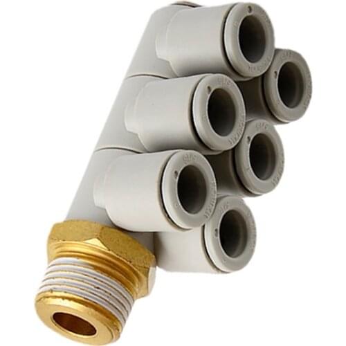 Applicable Tubing: Metric Size, Connection Thread:M, R,Triple Branch Universal Male Elbow KQ2ZT08-04AS KQ2ZT10-02AS KQ2ZT10-03AS