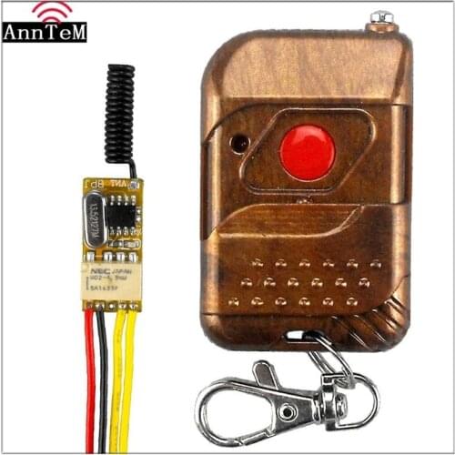 433 MHz RF Wireless Remote Control Switch Mini Small Relay Circuit Module 3.7v 5v 6v 9v 12v Battery Power Momentary Controller