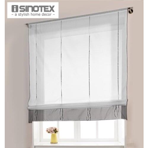 Height-adjustable Roman Curtain Hot Ready Made Curtains For Kitchen Window 100% Polyester 1 PCS With Plastic Tubes