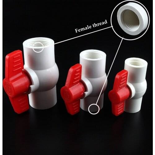 1/2"-4" Female Thread Big Size PVC Ball Valve Garden Irrigation Hose Connection Fittings Aquarium Red White Switch Globe Valve