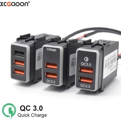 Special QC3.0 & 5V 2.1A Quick Charge 2 USB Socket Car Charger Adapter for NISSAN
