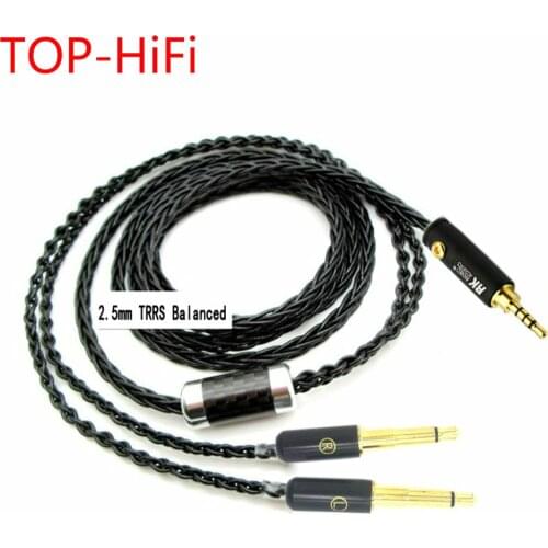 TOP-HiFi 8 Cores 2.5/4.4mm Balanced Upgrade Cable for Meze 99 Classics T1P T5P t1 d8000 MDR-Z7 D600 D7100 Headphone