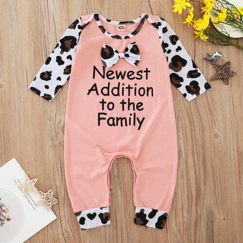 2020TALLOLY hot pink leopard print bow tie baby onesies factory direct sales