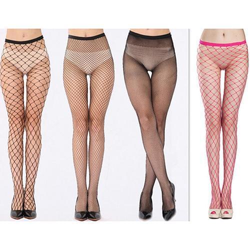 Women Sexy Fishnet Hollow Pantyhose Punk Stockings Stretchy Tights Sexy Pantyhose Design Thin Slim Fishnet Stocking One Size
