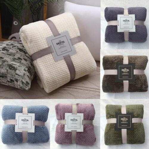 Winter Warm Mesh Pineapple Grid Soft Flannel Bed Sofa Carpet Conditioner Blanket Throw Christmas decorations for home