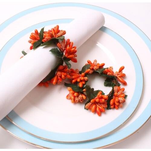 10pcs Handmade DIY Christmas Flower Napkin Button Christmas Ring Napkin Ring