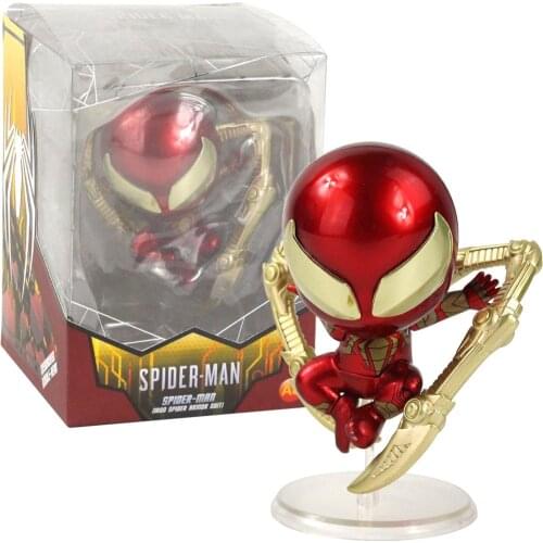 11cm Avengers Iron Spider-Man Armor Suit Q Version Spiderman PVC Model Toys Doll